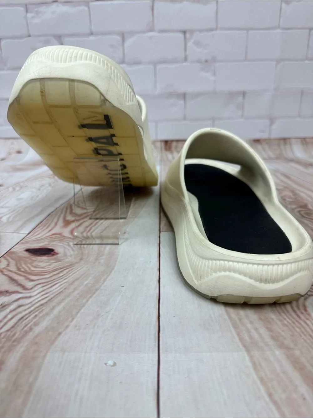 Men's Cream Slide Sandals
